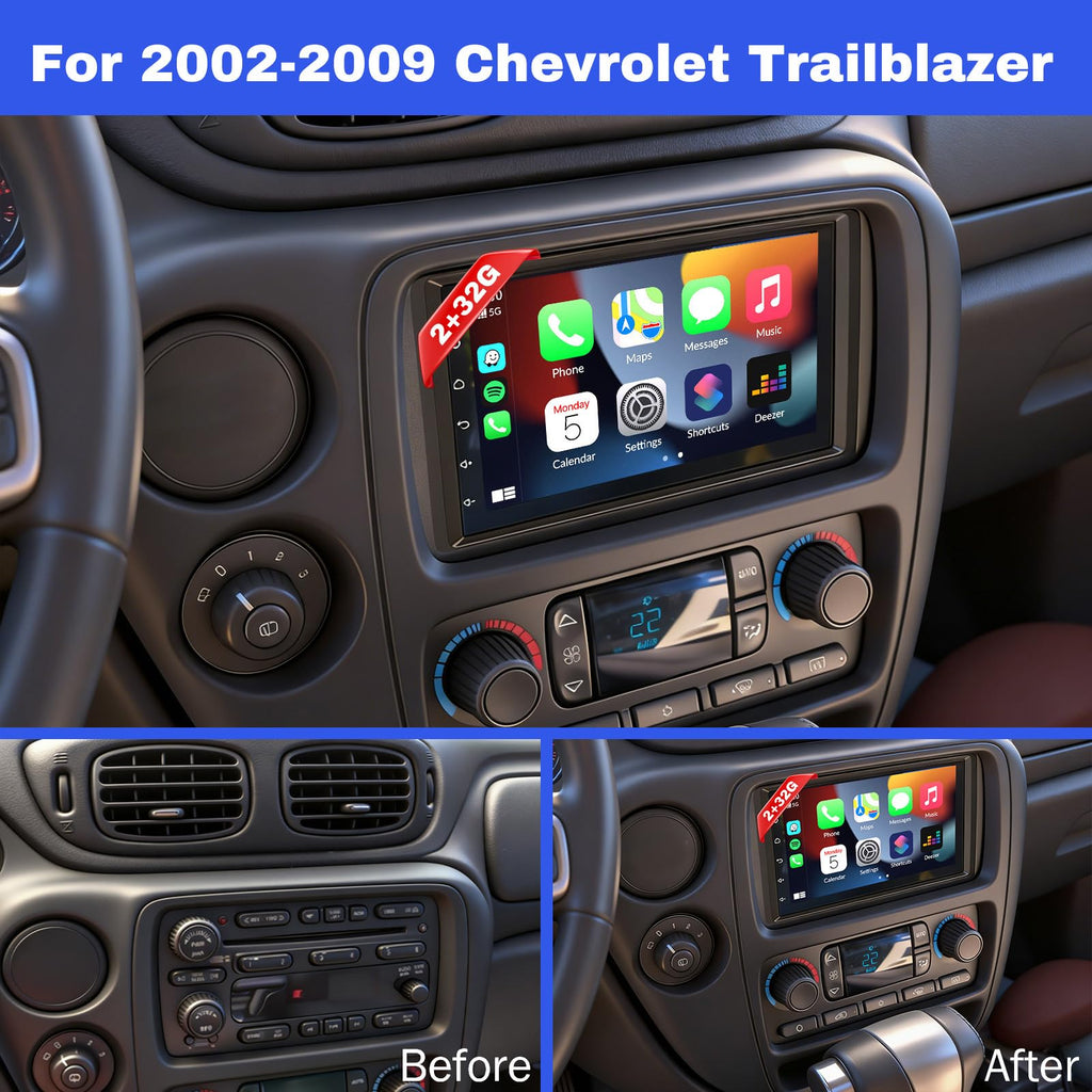 7" Android 13 Car Stereo Radio for 2002-2009 Chevrolet Trailblazer