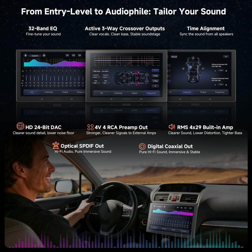 V10 10” QLED Android Double DIN Car Stereo, 6G+128G, 4G LTE, 1080P Front Dash Cam & Backup Cam, Hi-Fi DSP w/24‑Bit DAC,4V RCA, in-Car Karaoke, aptX HD BT, Wireless CarPlay&Android Auto