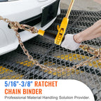 Ratchet Chain Binder, 5/16"-3/8" Heavy-Duty Load Binders, Featuring G80 Chains 7100 lbs Secure Limit, 4 P, Labor-Saving Anti-Skid Handle, Tie Down Hauling for Flatbed Truck Trailer