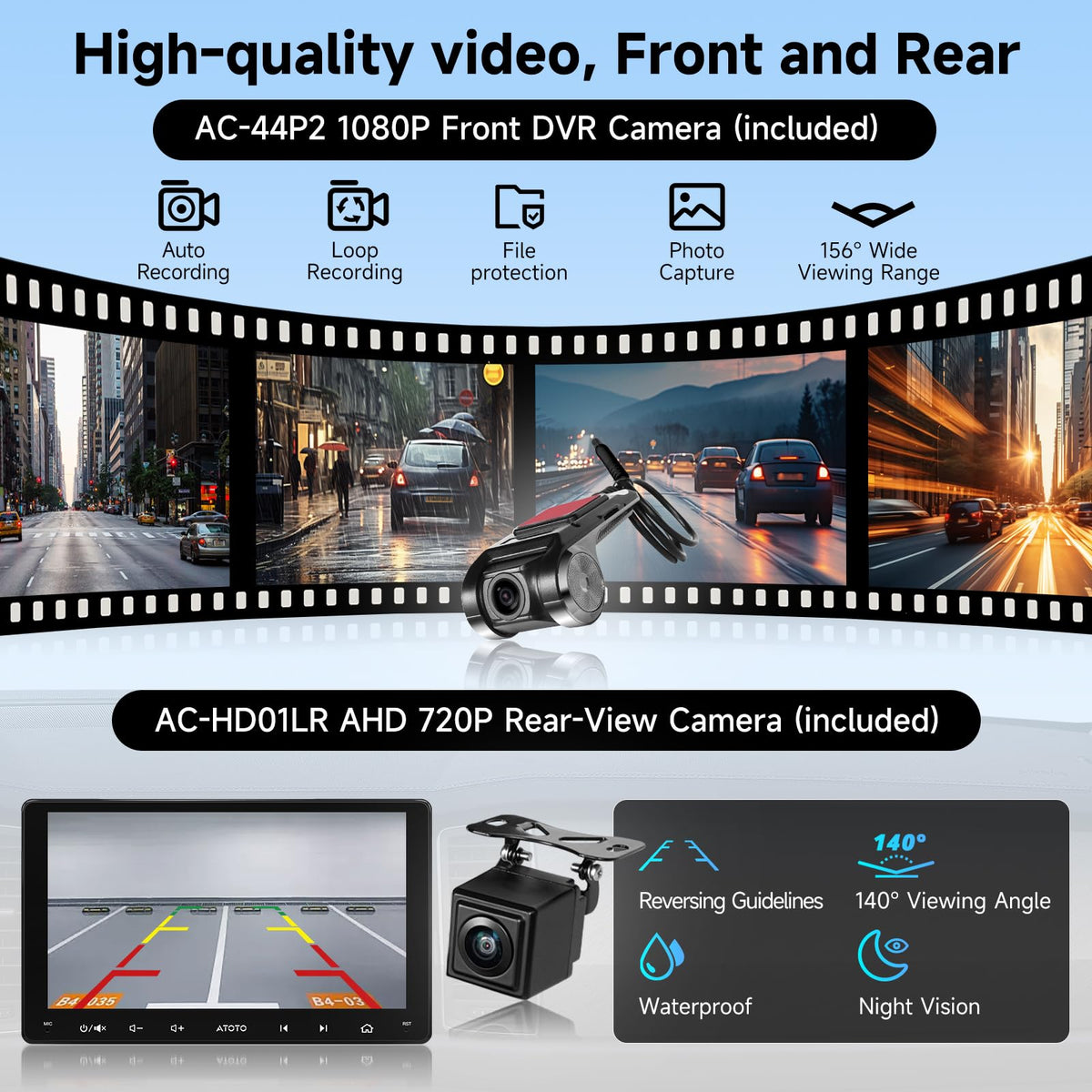 ATOTOZONE AC-4450 Bluetooth OBDII/OBD2 Car Diagnostic Scanner/Scan Tool,for A5LG209T-S12,9" Android Wireless Double Din Car Stereo with Carplay, Android Auto, Dash Cam，Backup Camera