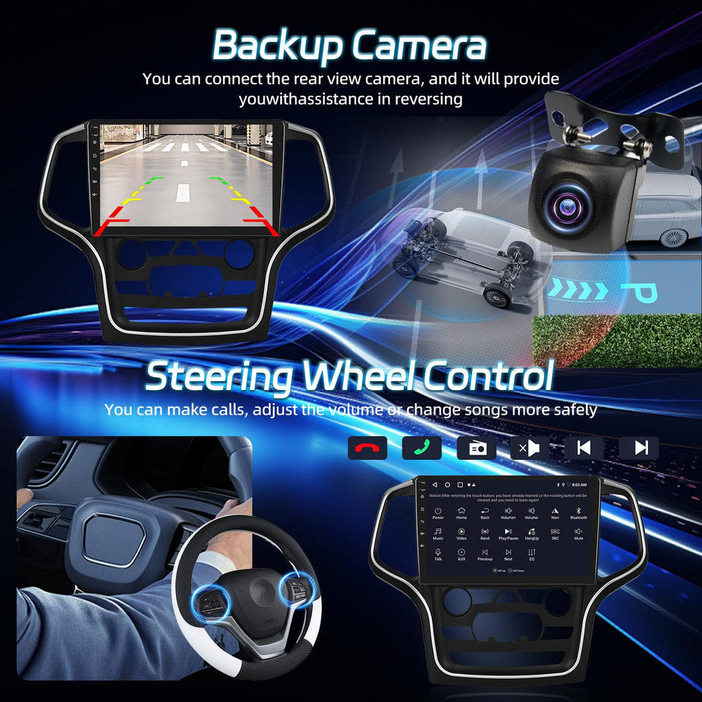 64G 10.1'' Android Radio for Jeep Grand Cherokee 2014-2020 for Small Screen