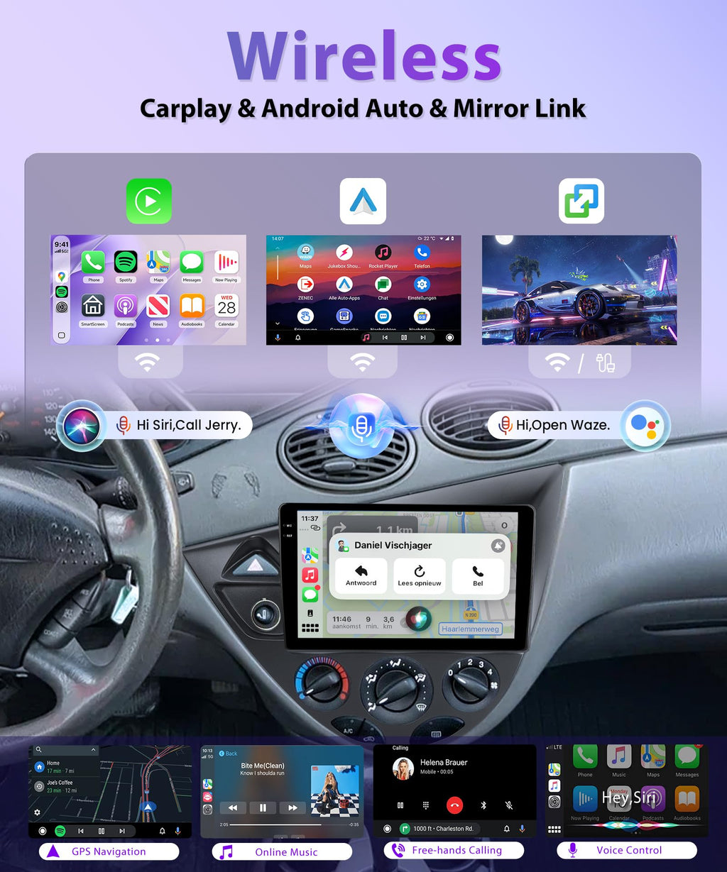 Rimoody 4G+128G Android Car Radio for Ford Focus Stereo 1998-2006 Carplay