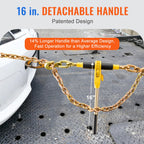 Ratchet Chain Binder, 5/16"-3/8" Heavy-Duty Load Binders, Featuring G80 Chains 7100 lbs Secure Limit, 4 P, Labor-Saving Anti-Skid Handle, Tie Down Hauling for Flatbed Truck Trailer