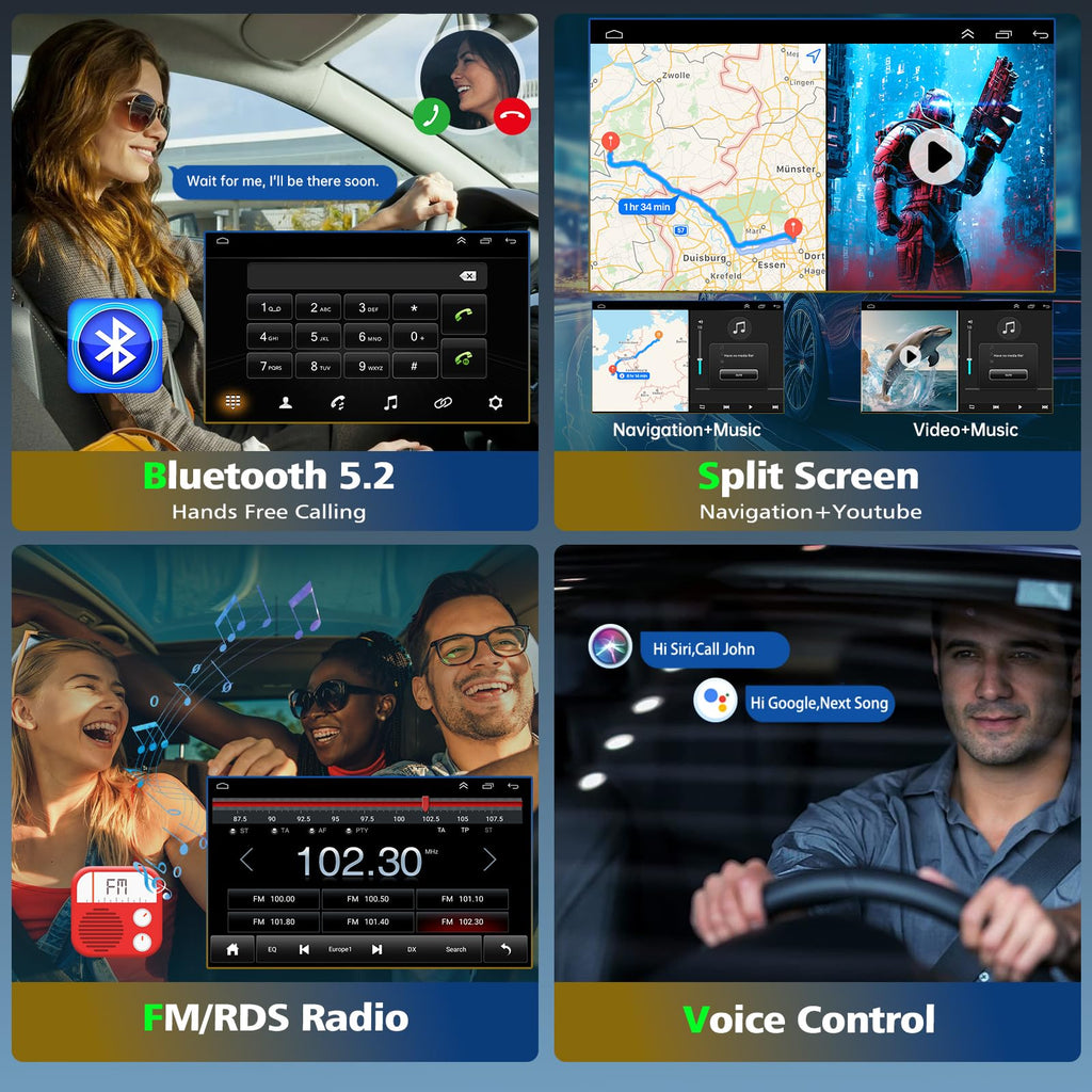 Car Radio for Honda Ridgeline 2006-2014 Wireless Carplay & Android Auto, 9.7 Inch IPS Touch Screen for Honda Ridgeline Car Stereo Bluetooth FM in Dash GPS WiFi Backup Camera SWC-2+32G