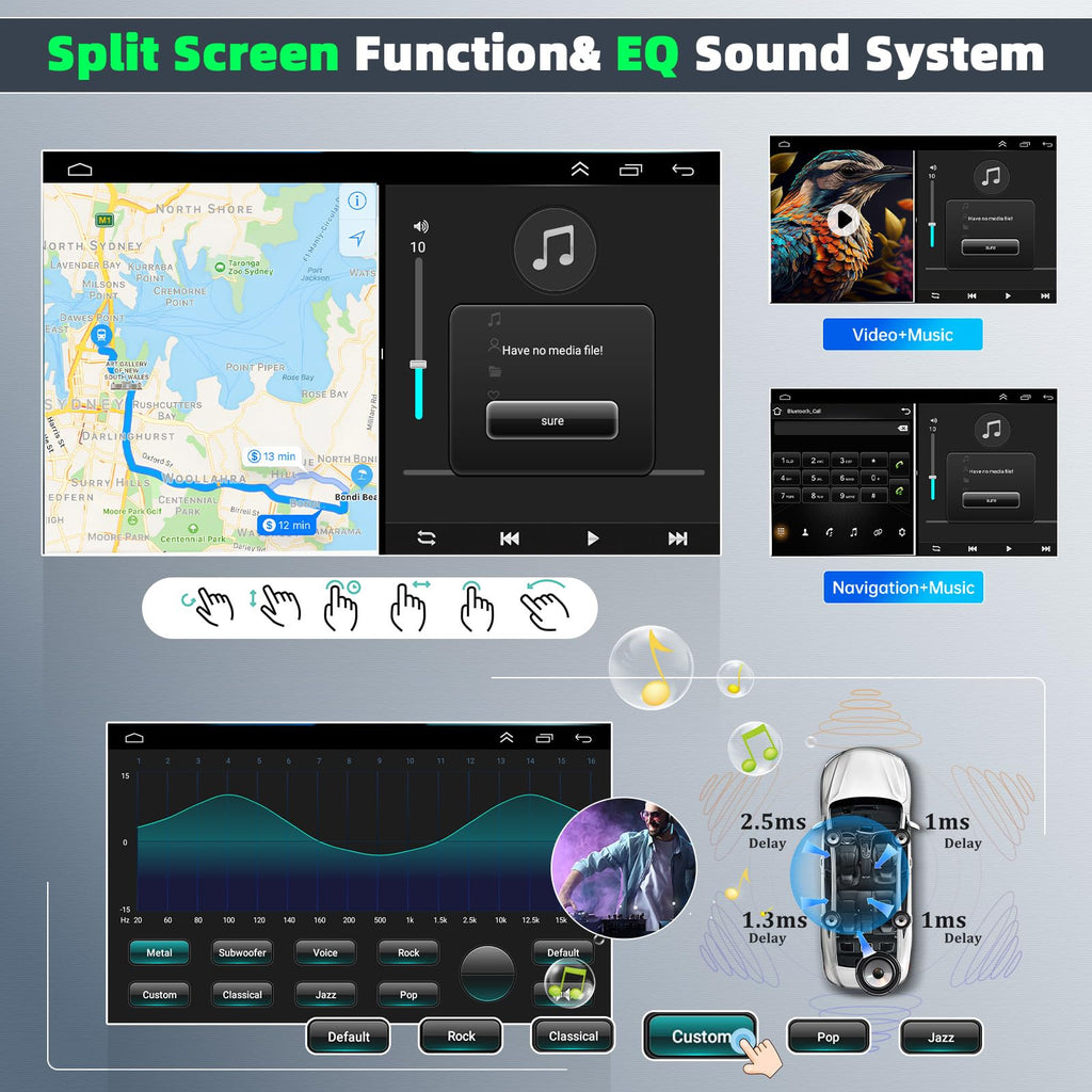 4+64G Android 14 Car Stereo for Chrysler Sebring 2007-2010,for Chrysler Voyager 2008-2016 Update 7 inch Touch Screen Radio with Wireless Carplay AHD Backup Camera GPS SWC Bluetooth FM