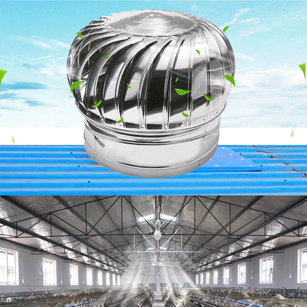 Roof Turbines Nt Cap, 304 Stainless Steel Rotating Chimney Cowl, Wind Rotating Ntilator, Attic Air Nt Ntilating Fan, Round Exhaust Heat Dissipation Nts, Unpowered Rotation，5 Pieces 300mm/11.8in