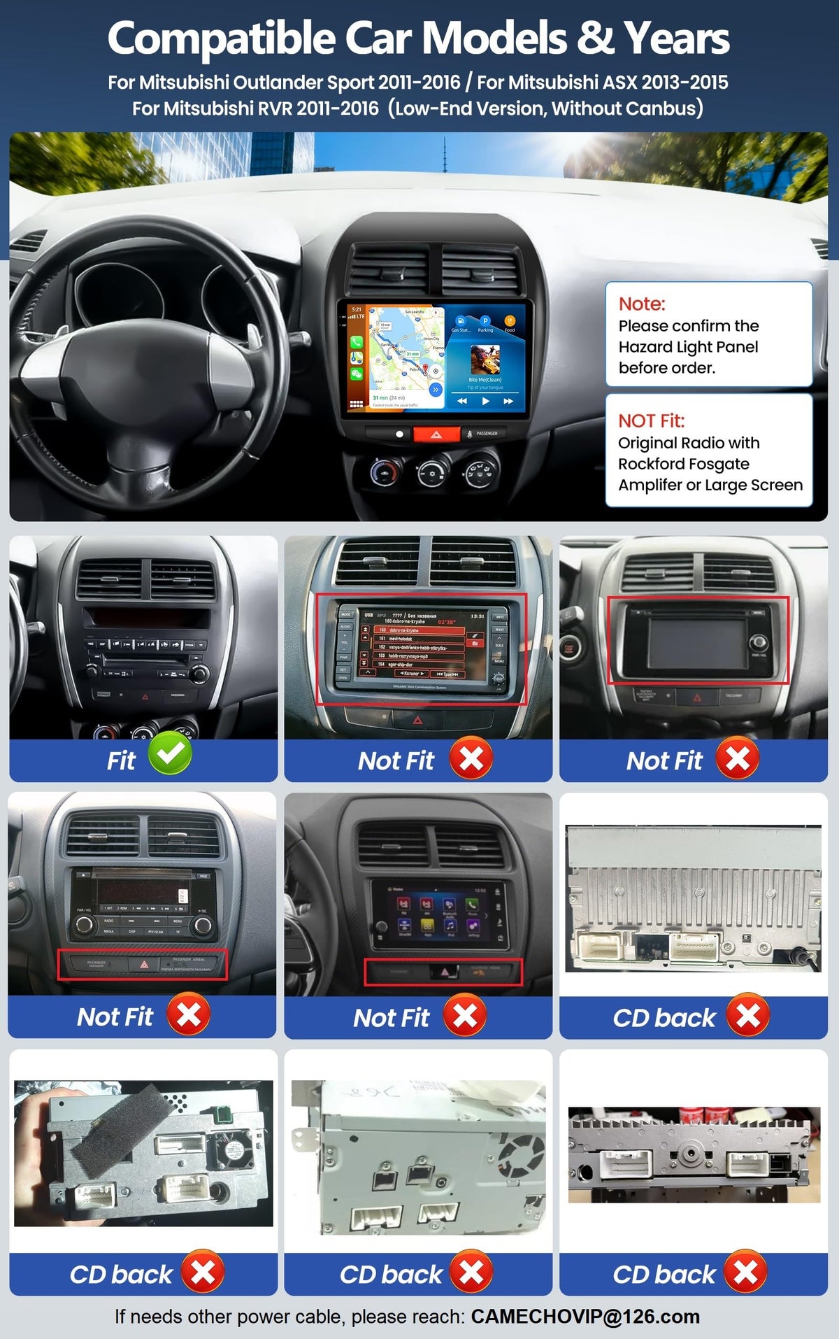 4G+128G Car Stereo Radio for Mitsubishi Outlander Sport RVR 2011-2017 / ASX 2013-2015, Wireless CarPlay Android Auto 10 Inch Incell 1280*720 Touch Screen Head Unit with GPS Bluetooth FM Backup Camera