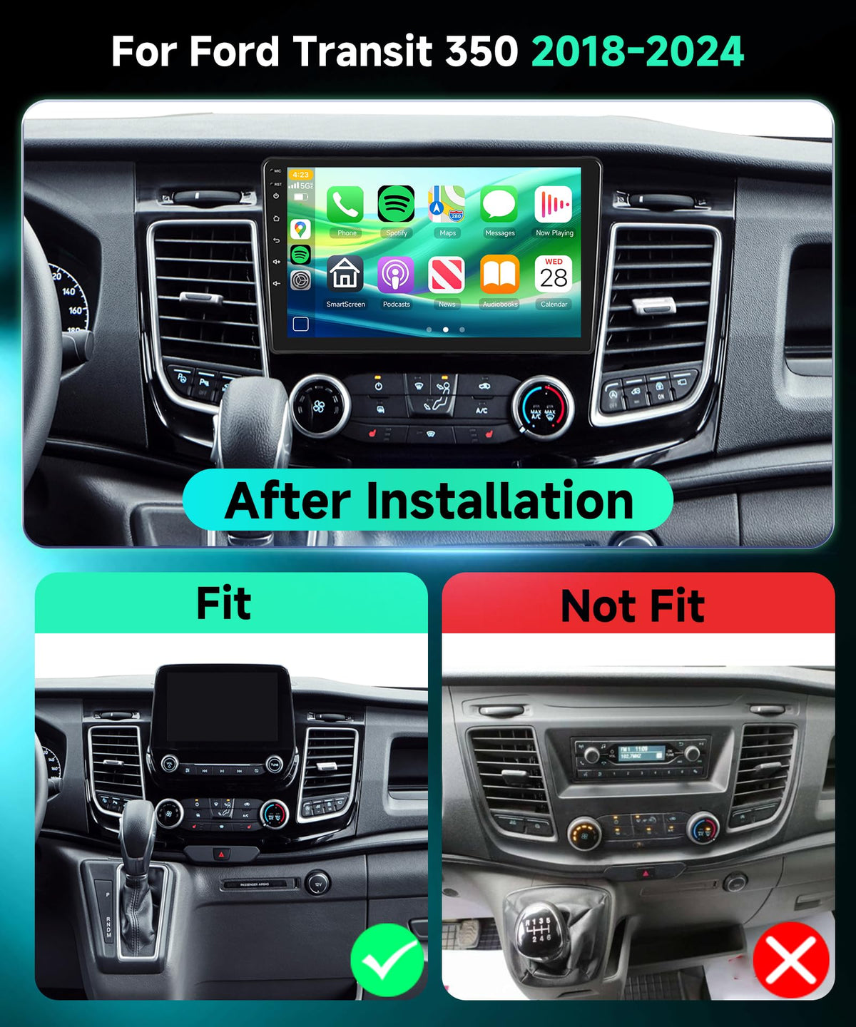 2G+64G Rimoody Car Stereo for Ford Transit 250 Cargo 350 Cargo 2018-2024