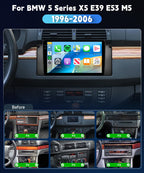 [4G+64G] Car Stereo for BMW 5 Series X5 E39 E53 M5 1996-2006 with 5GWiFi/Android 15/Wireless Carplay Android Auto,9" Incell Touch Screen Radio,GPS/EQ DSP/Bluetooth5.0/SWC/AHD Backup Camera