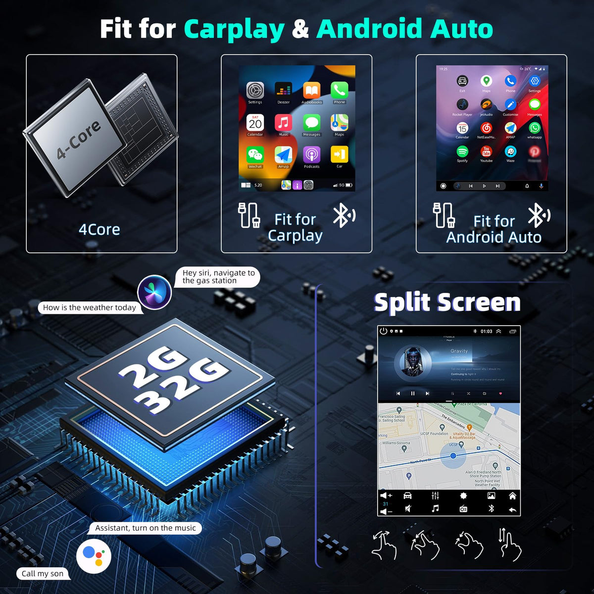 2+32G Android 15 Car Radio Stereo for Hino 155 195 Trucks 2012-2020