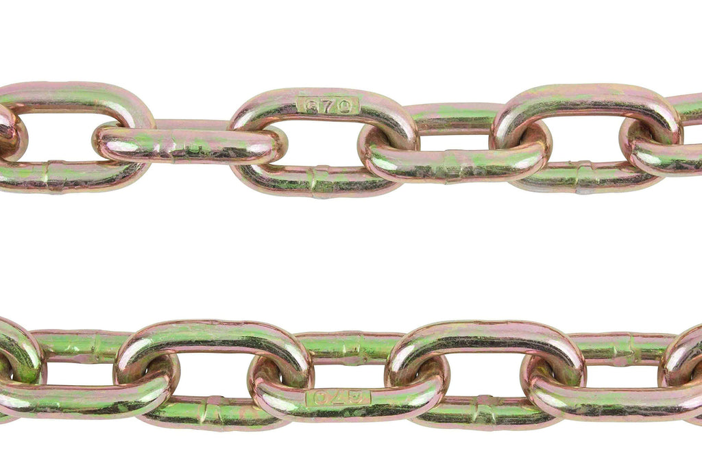 Mytee Products 5/16" Grade 70 Chain and Binder Kit | Includes (8) 5/16-3/8" G70 Lever Style Snap Binder & (8) 5/16" x 20' G70 Chain w/Grab Hooks | 5400 lbs Safe Load Limit for Truck & Flatbed Trailer