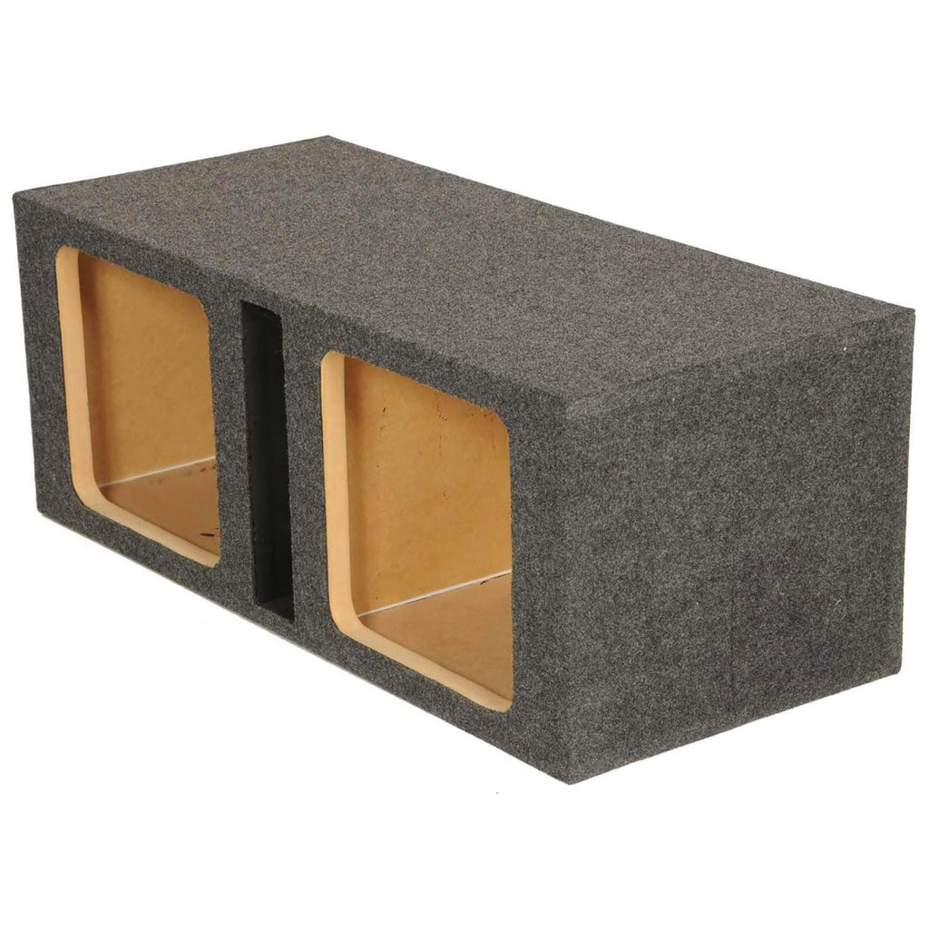 QPower QBOMB15VSQ Dual 15-Inch Center-Vented Subwoofer Box, Square