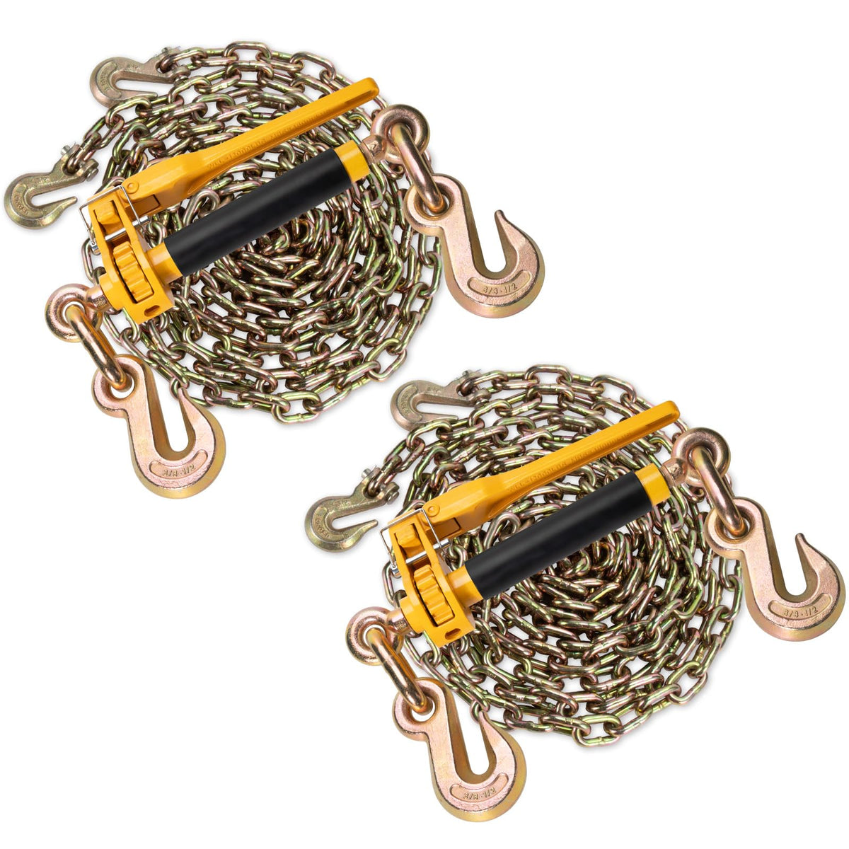 3/8-1/2" Folding Ratchet Binder G70 12kLbs for Flatbed Trailer, 4Pcs