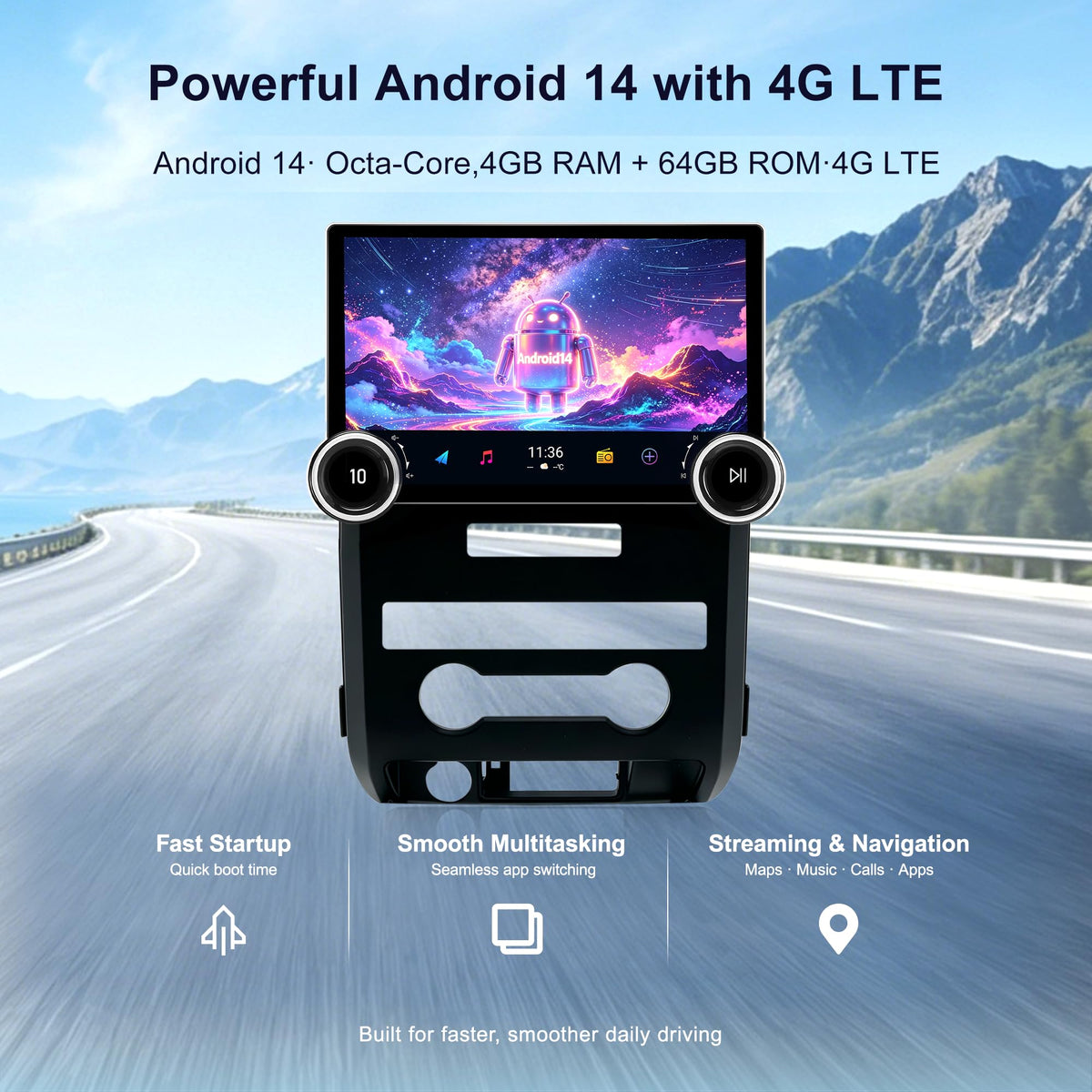 11.9" Car Stereo Radio Head Unit for Ford F150 2009-2014, Wireless CarPlay