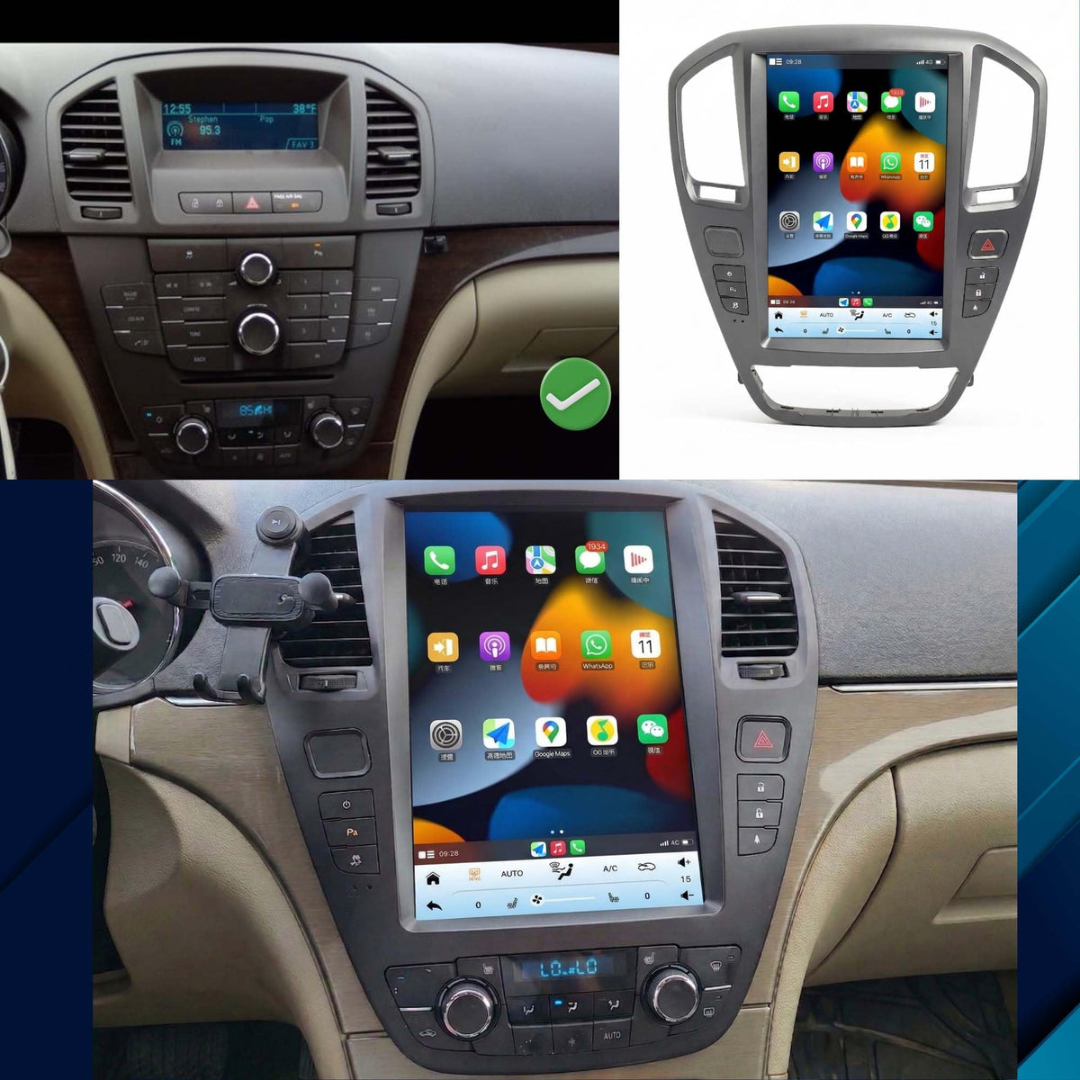 12.8" Vertical Touchscreen Android Car Stereo for Buick Regal 2011-2013, 8 Core 2GB+32GB Car Radio GPS Navigation with Wireless CarPlay Android Auto DSP Bluetooth