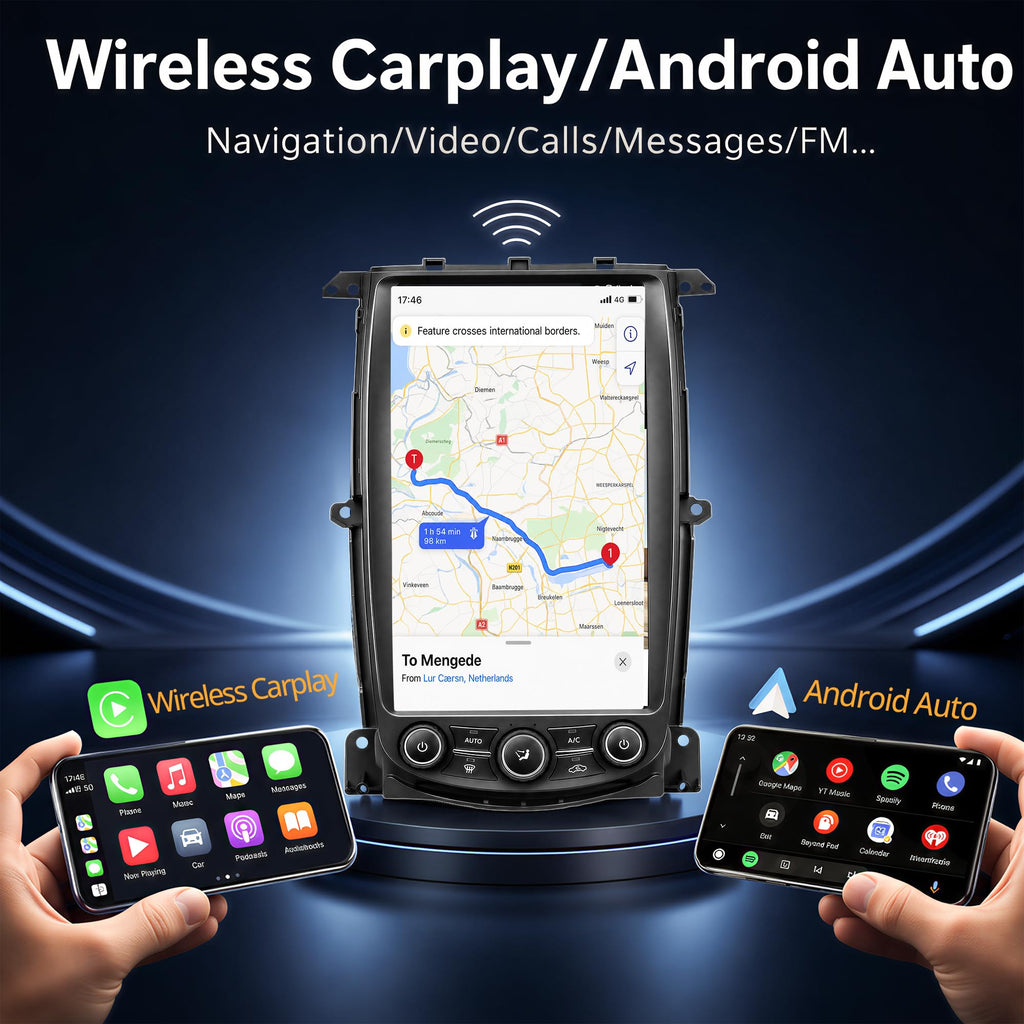 AuCar 13.6 Inch Touch Screen Android 13 Car Radio for Nissan 370Z 2009-2021 Head Unit Wireless Carplay Android Auto GPS Navigation Stereo Multimedia Player 8GB RAM 128GB ROM, Black