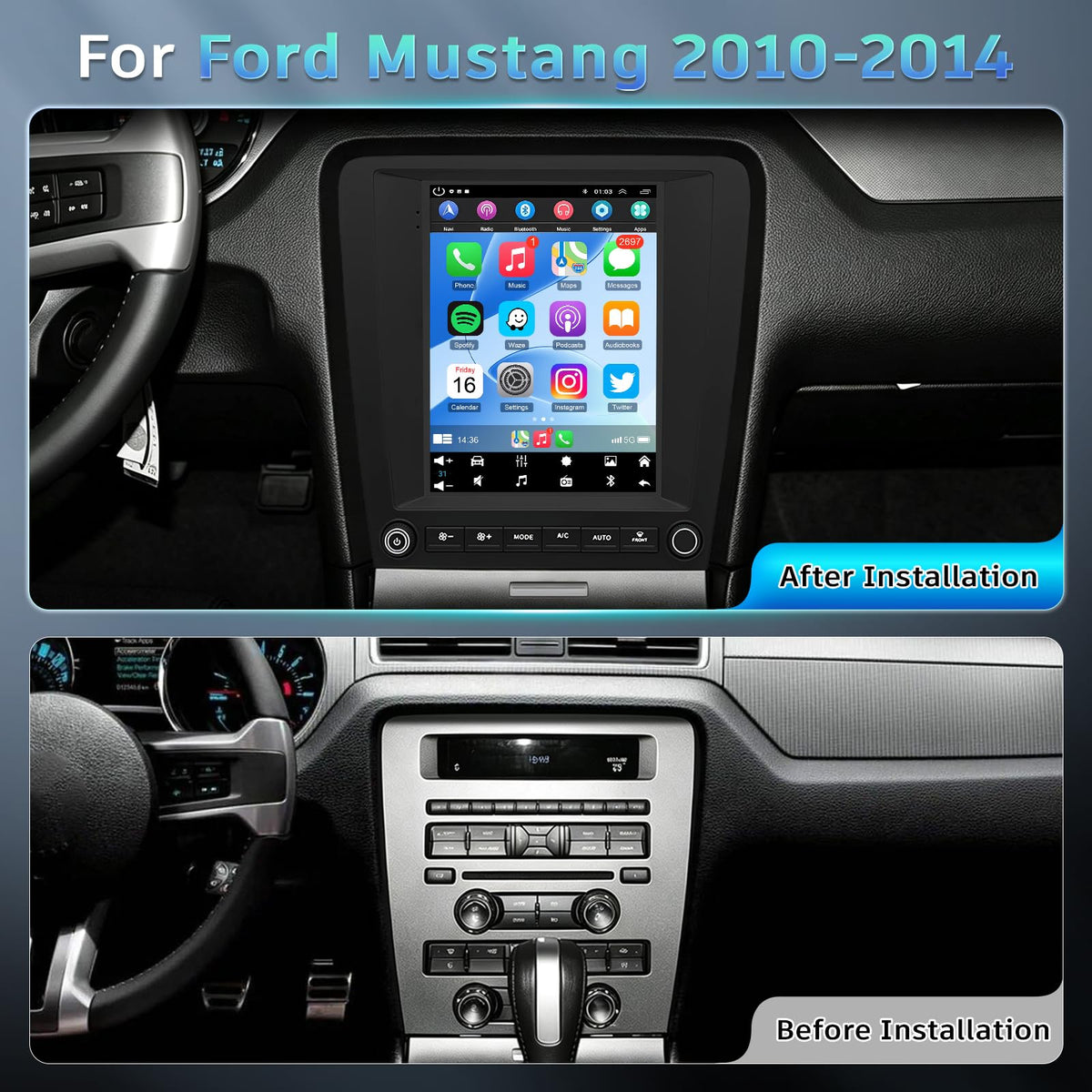 4+64G Android Car Radio for Ford Mustang 2010 2011 2012 2013 2014