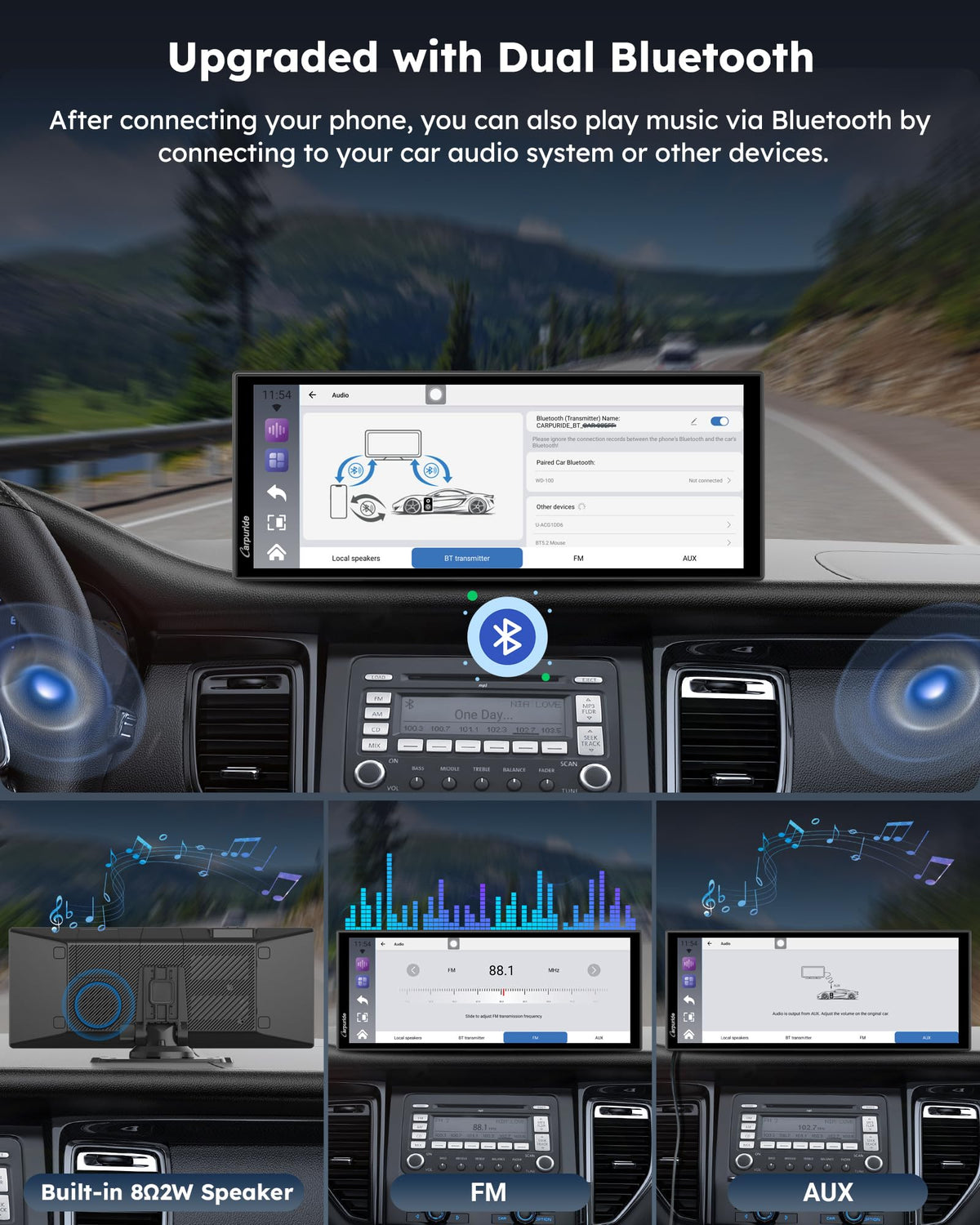 Carpuride 11.26" CarPlay Screen for Car with Streaming APPs & OTA Updates