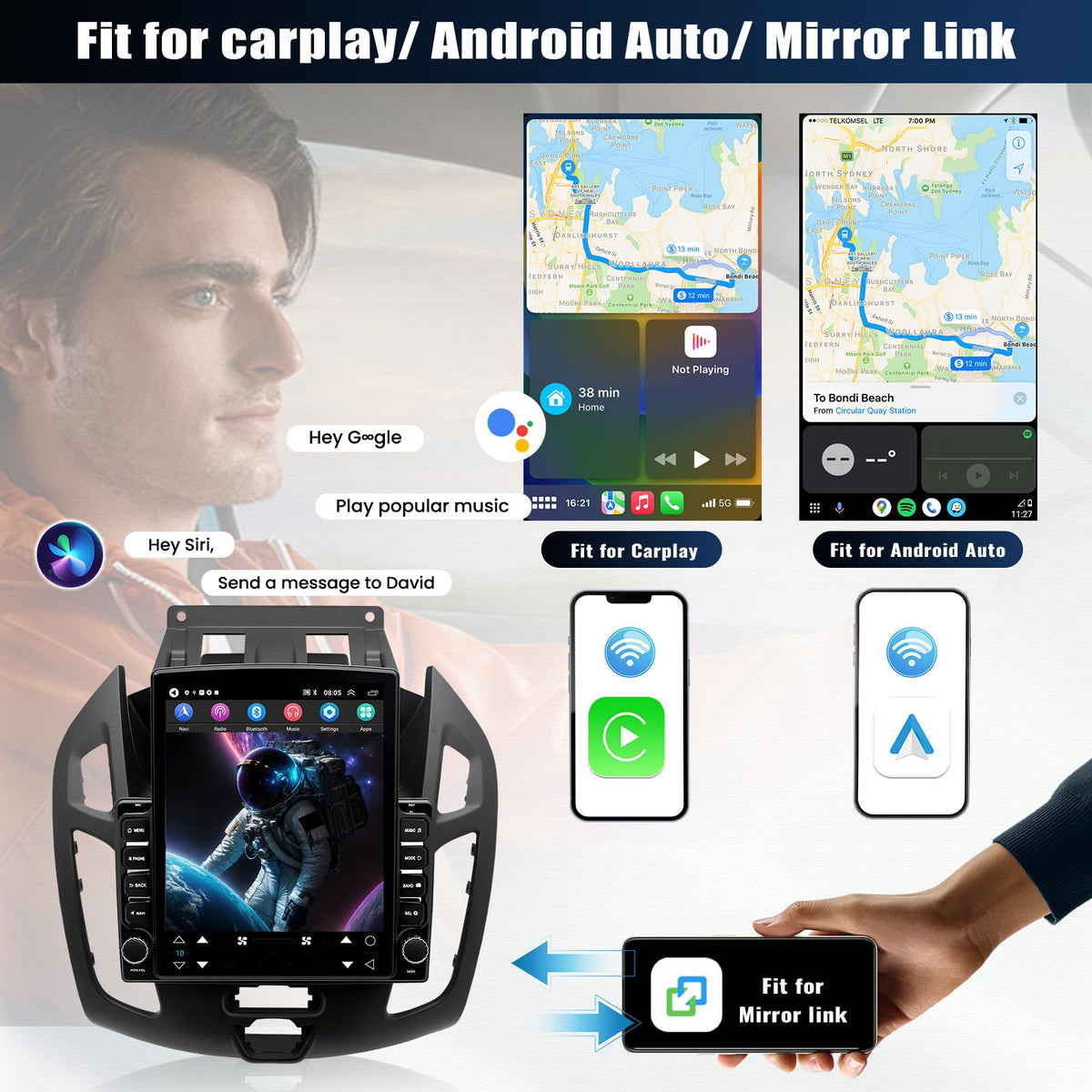 2+64G Car Radio for Ford Transit Connect 2014 2015 2016 2017 2018