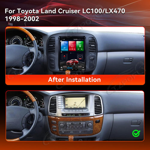 12.1In 8+256GB Android 13 HD Car Radio for ToyotaLand Cruiser LC100/LX470 1998-2002 Wirless Carplay GPS Navigation Screen Upgrade Multimedia Player Android Auto