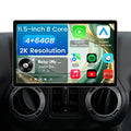 11.5 Inch 8 Core 4GB+64GB Car Radio Stereo for Jeep Wrangler JK 2007-2018