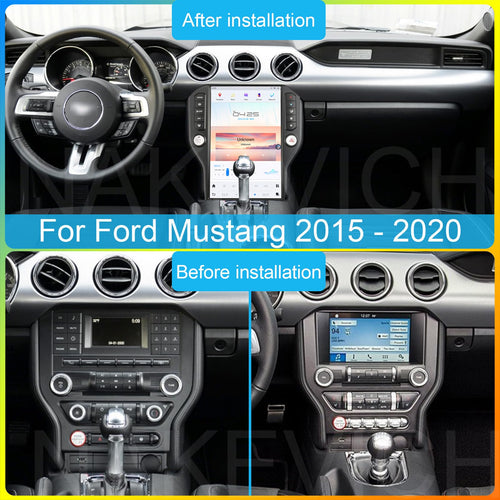14.4 Inch Qualcomm Android Car Radio for Ford Mustang 2015 2016 2017 2018 2019 2020 Stereo Upgrade Tesla Style IPS Touch Screen Android Auto GPS Navigation Head Unit Audio Multimedia Player
