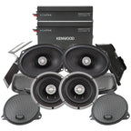 Kenwood Excelon P-HD3FR Audio Package for Select 2014-Up Harley-Davidson Models - (2) XM160-2 Audio Amplifier, (2) 6.5" Excelon XM65F & (2) 6"x9" XM69R Motorcycle Speakers, CA-CUT14 Saddlebag Kit