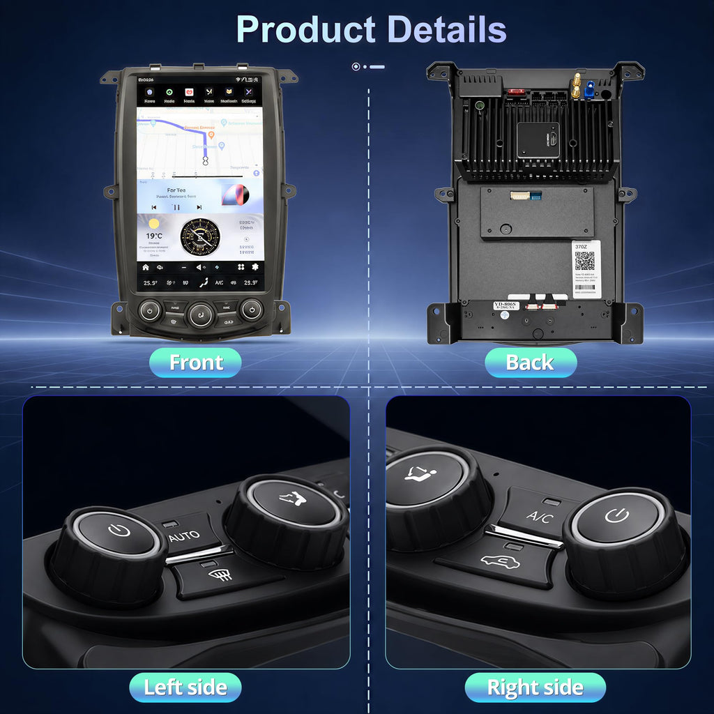 AuCar 13.6 Inch Touch Screen Android 13 Car Radio for Nissan 370Z 2009-2021 Head Unit Wireless Carplay Android Auto GPS Navigation Stereo Multimedia Player 8GB RAM 128GB ROM, Black