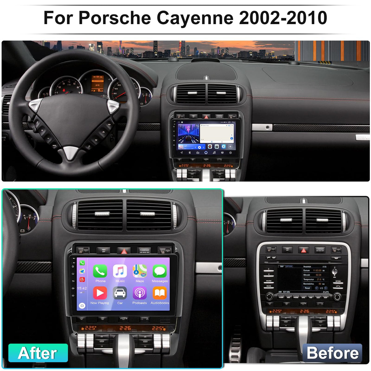 9'' Car Radio for Porsche Cayenne 2002 2003 2004 2005 2006 2007-2010