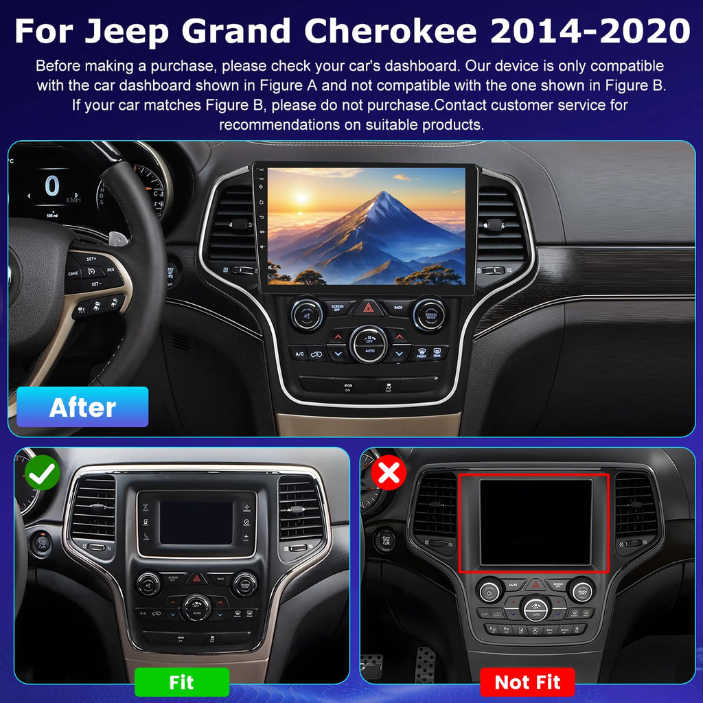 4+64G Android Radio for Jeep Grand Cherokee 2014-2020 for Small Screen