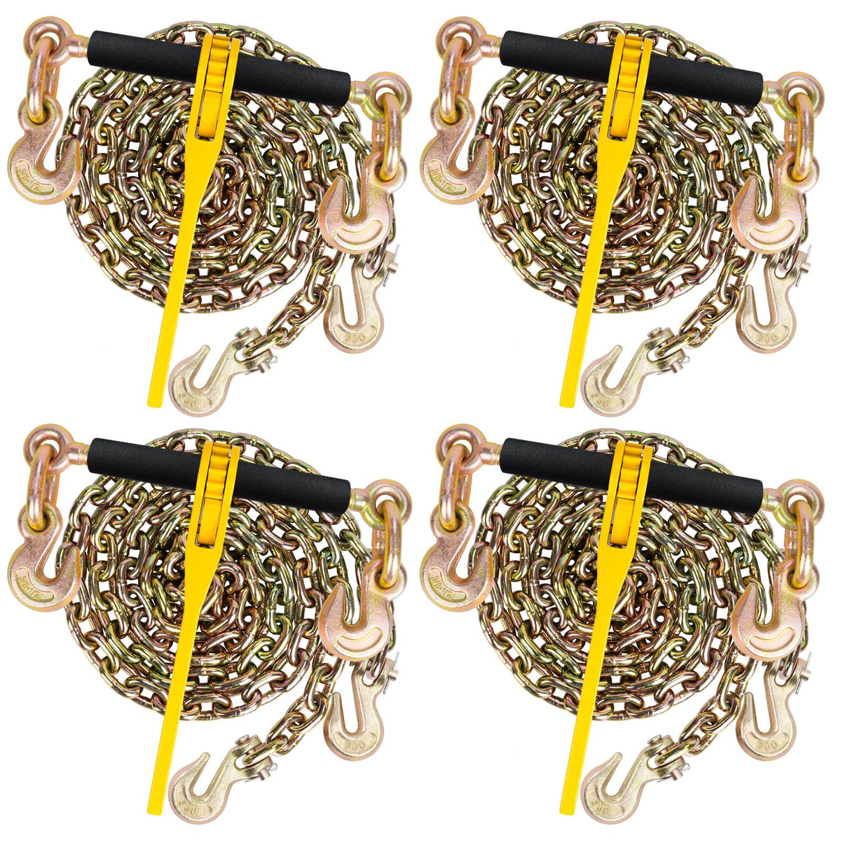 5/16" 15FT Chain and Chain Binders 4 Set - All G80