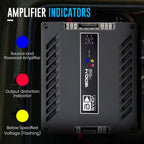 4-Channel Vehicle Audio Amplifier - 300 Watts D Class High-Powered Mono Amplifier w/Subsonic Filter & Low Pass Filter Stable @ 1 Ohm, LED Indicators, Sound Specialization - Banda 1200.41OHM