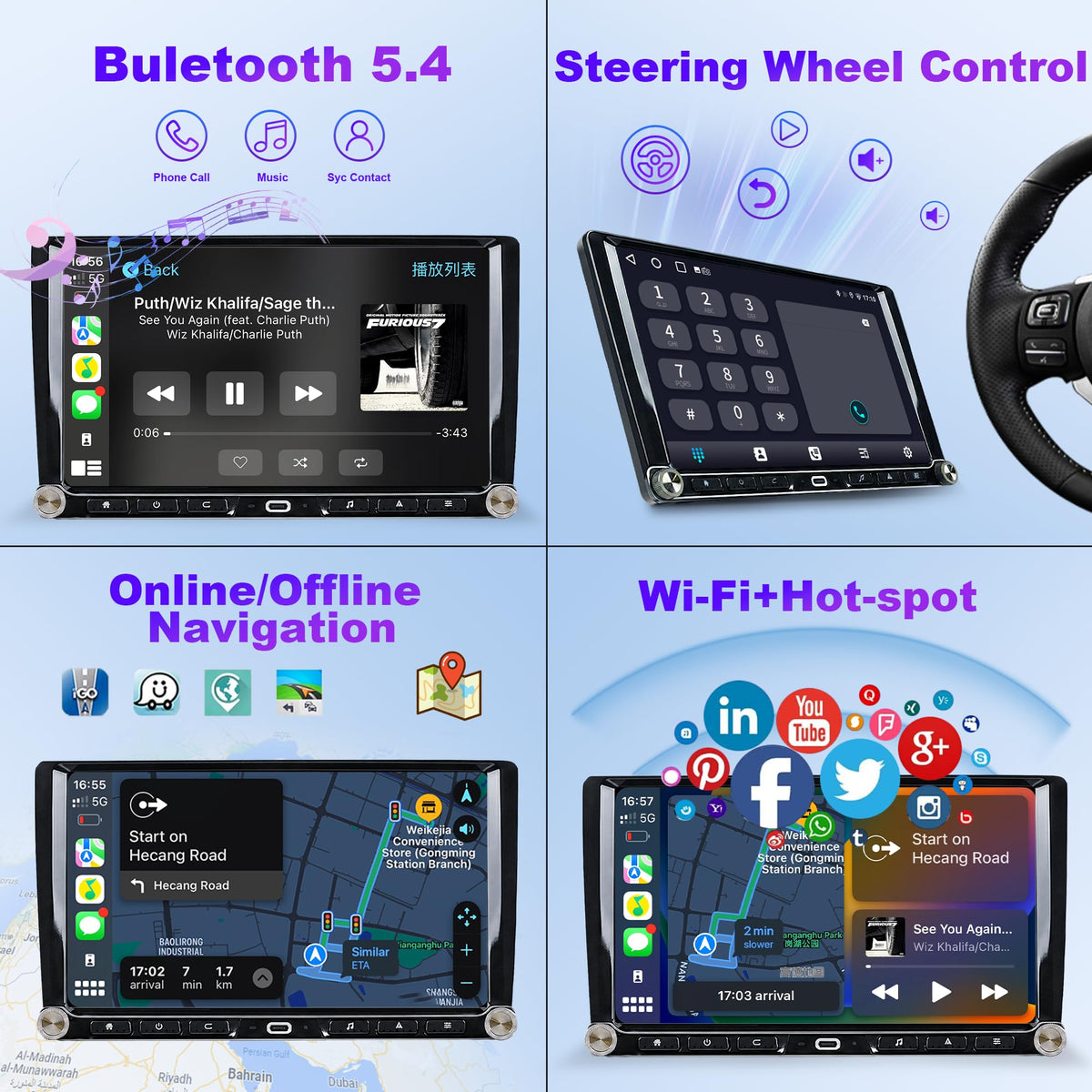 Upgraded 4+64G Car Radio for Dodge Ram 1500 2500 3500 2013-2018 Manual AC