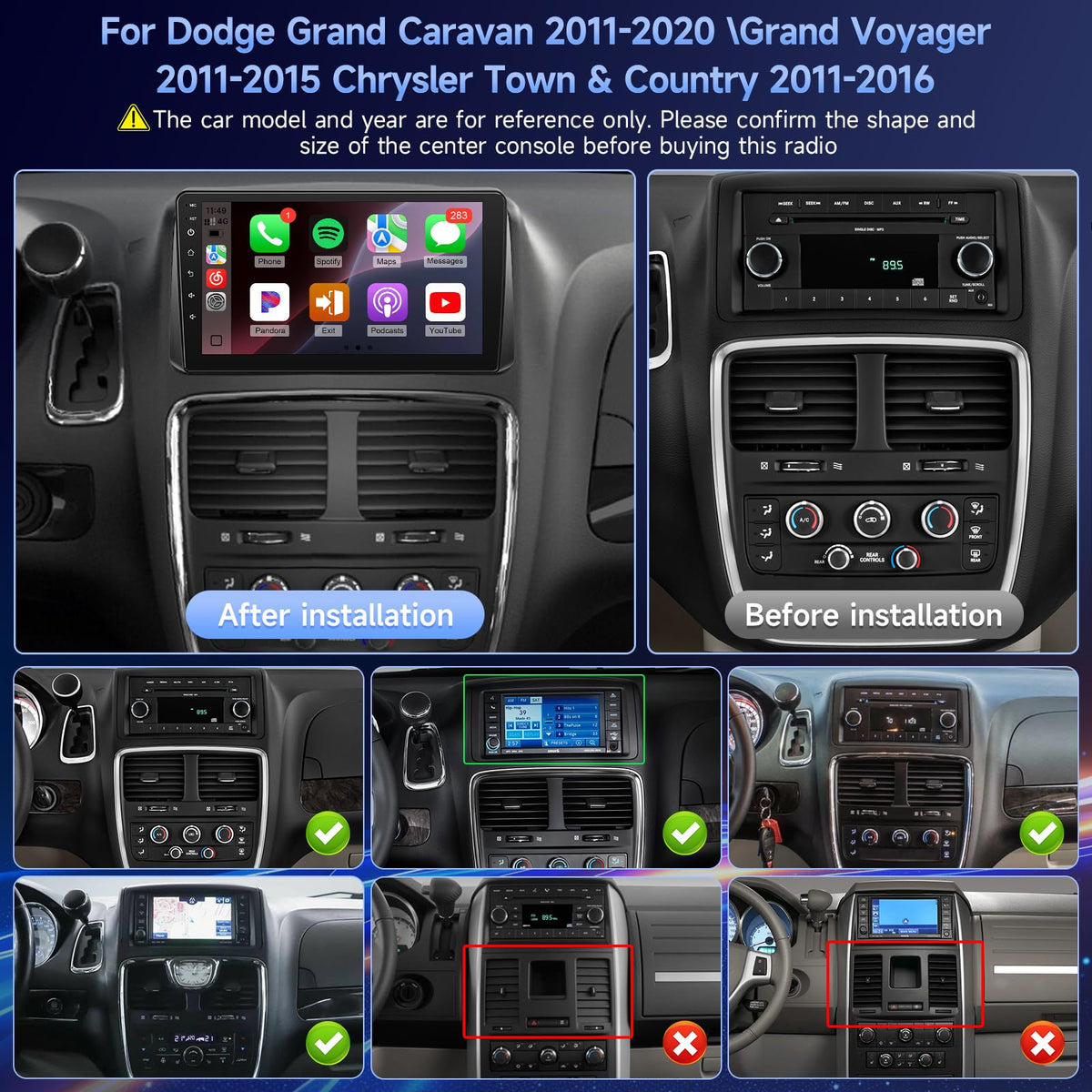 8Core 4G+64G Android Radio for Dodge Grand Caravan 2011-2020