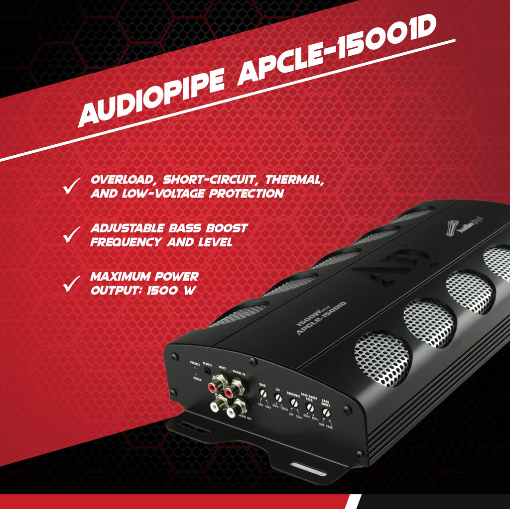 Audiopipe APCLE 1500 Watt Class D 1 Ohm Stable Car Audio Mono Amplifier (2 Pack)