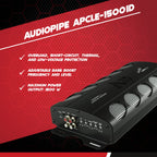 Audiopipe APCLE 1500 Watt Class D 1 Ohm Stable Car Audio Mono Amplifier (2 Pack)