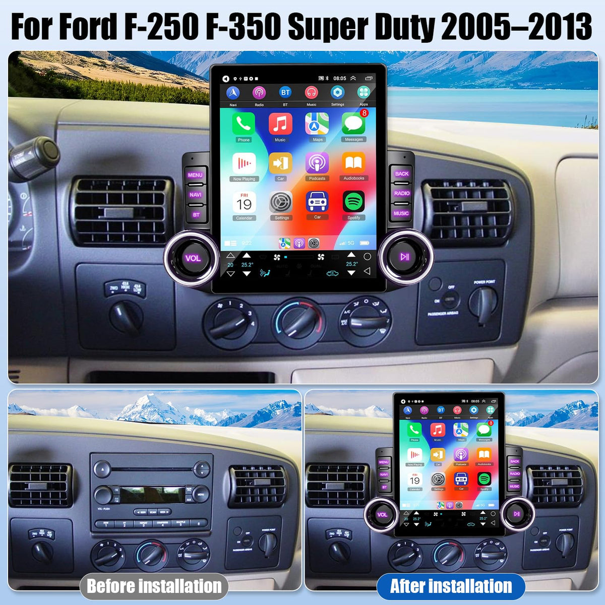 4+64G 9.7 inch Android Car Stereo for Ford F250/F350 Super Duty 2005–2013