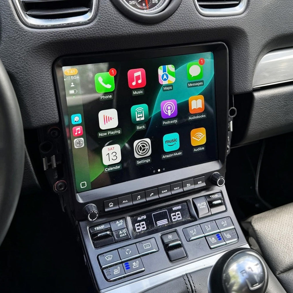 8Core 4G+64G Android 14 Car Stereo Radio for Porsche Cayman 911 Boxster 981 718 918 997 Turbo GT2 3 Carrera 2011-2020 Carplay GPS Navigation WiFi 4G Multimedia Player (with Fiber Optic Box)