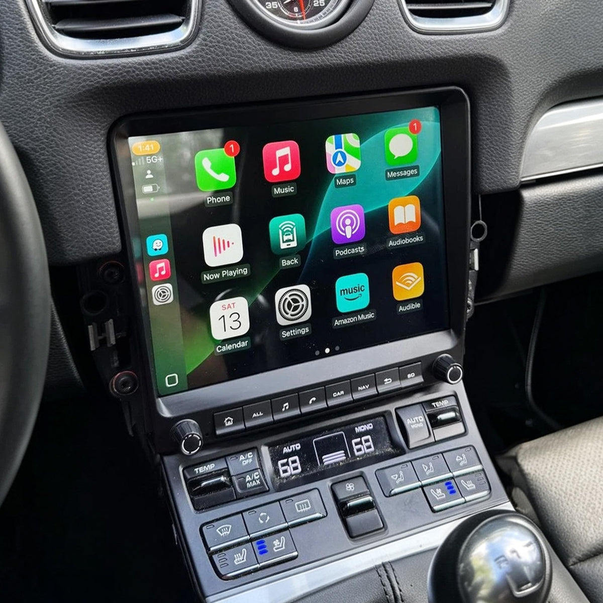 8Core 4G+64G Android 14 Car Stereo Radio for Porsche Cayman 911 Boxster 981 718 918 997 Turbo GT2 3 Carrera 2011-2020 Carplay GPS Navigation WiFi 4G Multimedia Player (with Fiber Optic Box)
