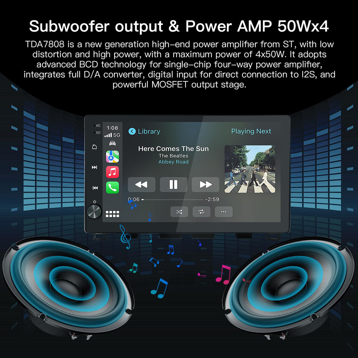 10.2’’ Android System Car Stereo Multimedia Radio Receiver for Toyota Tundra 2014-2019,with Wireless CarPlay & Android Auto,1280×720 Resolution,QLED Touchscreen (4G+64G)