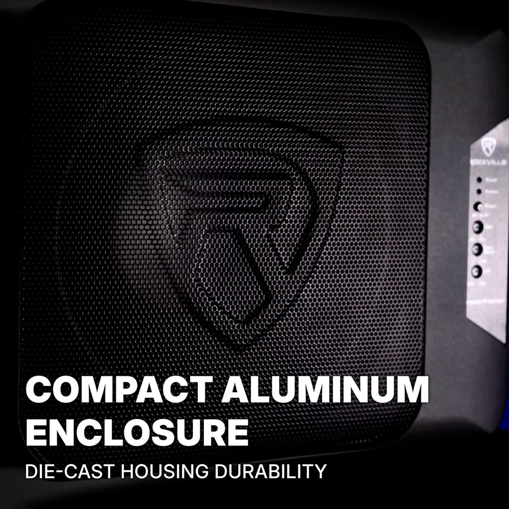 Rockville Ground Pounder 10.5" Powered Car Subwoofer, Compact