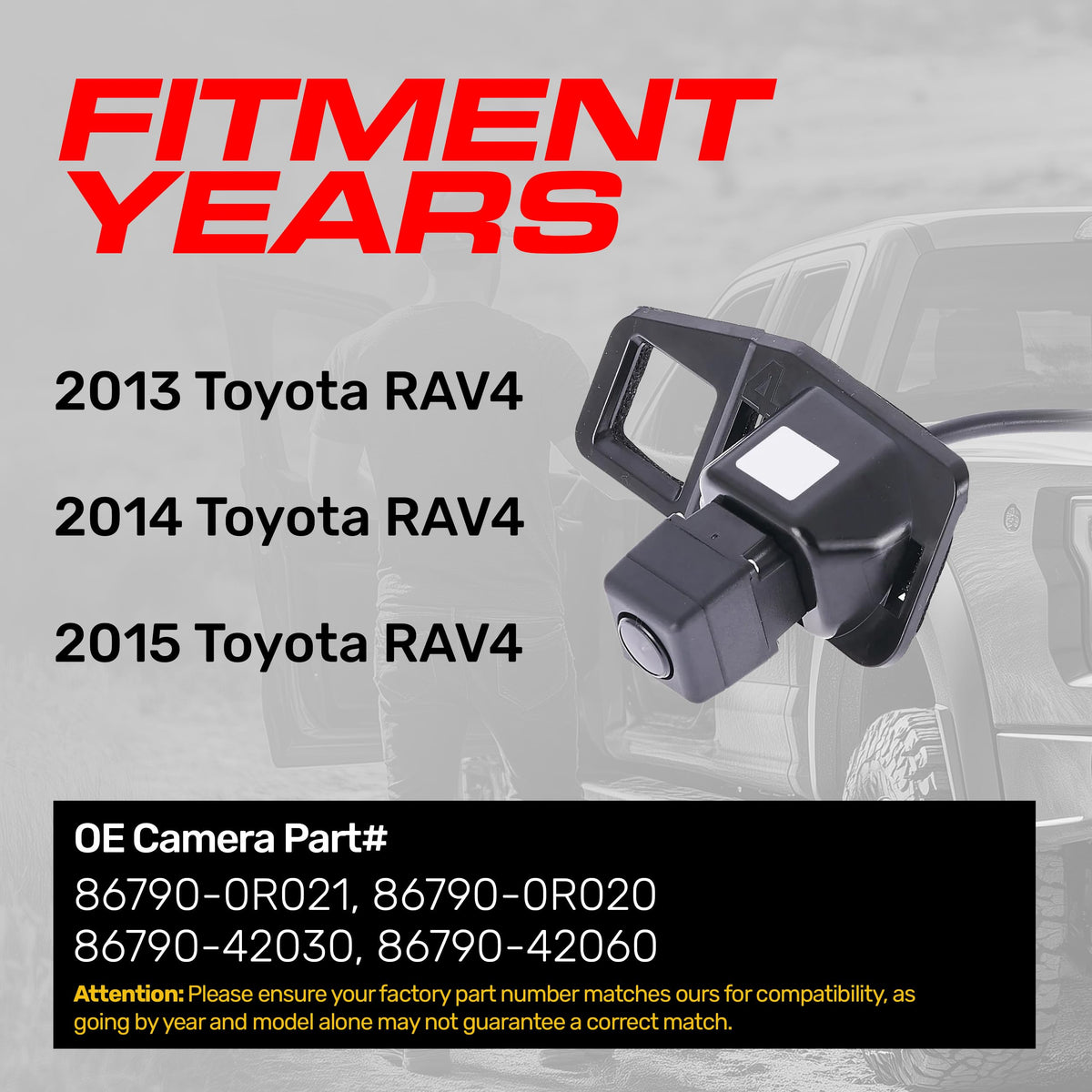 Master Tailgaters Replacement for Toyota RAV4 (2013-2015) Backup Camera OE Part # 86790-0R020, 86790-0R021, 86790-42030, 86790-42060