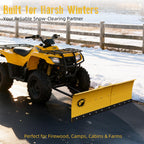 ATV/UTV Front Mount Land Leveler, 48"-60" Adjustable Steel Driveway Grader for Gravel&Dirt, Heavy Duty Yard Leveling Tool, Snow Plow Kit Compatible, 5-Position Angle, Winch Required (Sold Separately)