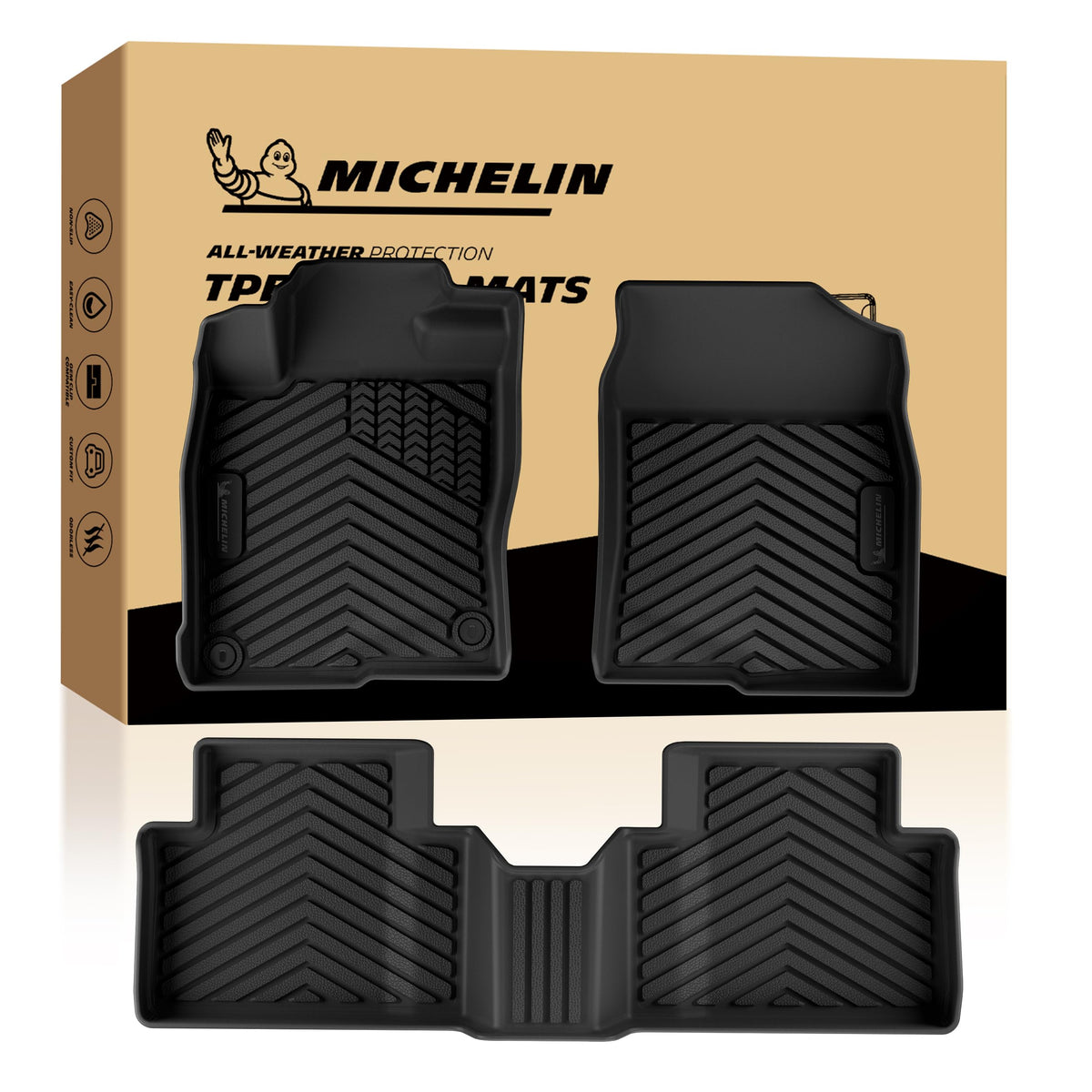 Michelin Vehicle Mats for 2016-2022 Honda Pilot 8-Seat Floor Mats
