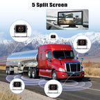 10.36 inch Backup Camera for RV Trucks Pickups Bus Trailers Caravans IPS HD Screen DVR Recording Reverse Monitor 5 Split Screen Waterproof Night Vision Stable Signal DIY Parking Lines