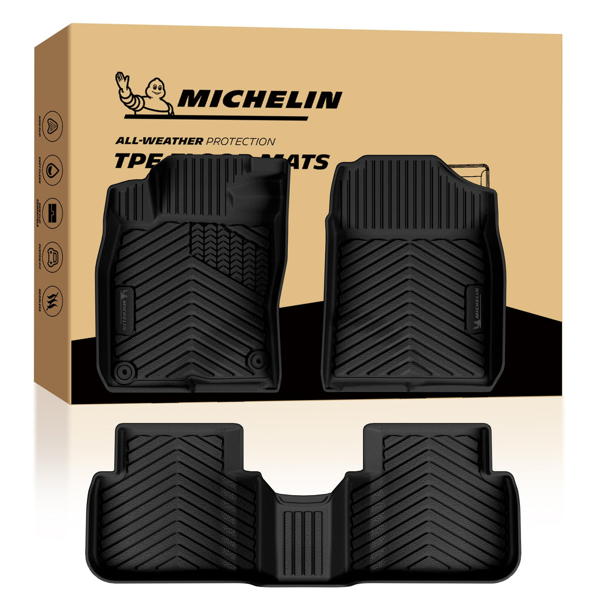 Michelin Vehicle Mats for 2016-2022 Honda Pilot 8-Seat Floor Mats