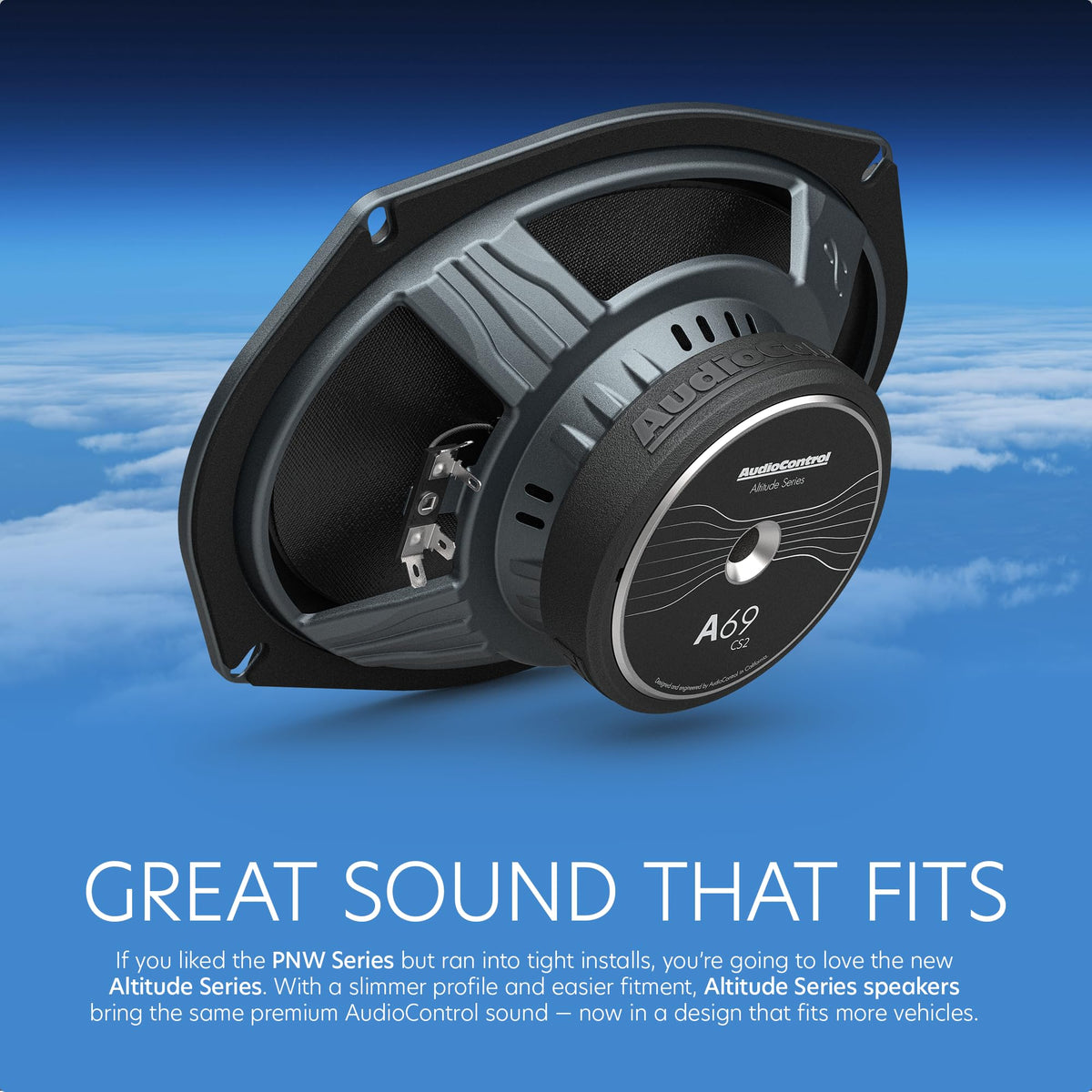 AudioControl Altitude Series 6x9 Component Car Speakers Set (Pair) with 1" Tweeters, 100W RMS, 4 Ohms, Easy Install, Crossover, Compact Midrange Rear/Front Door Speakers for Truck or Car Audio System