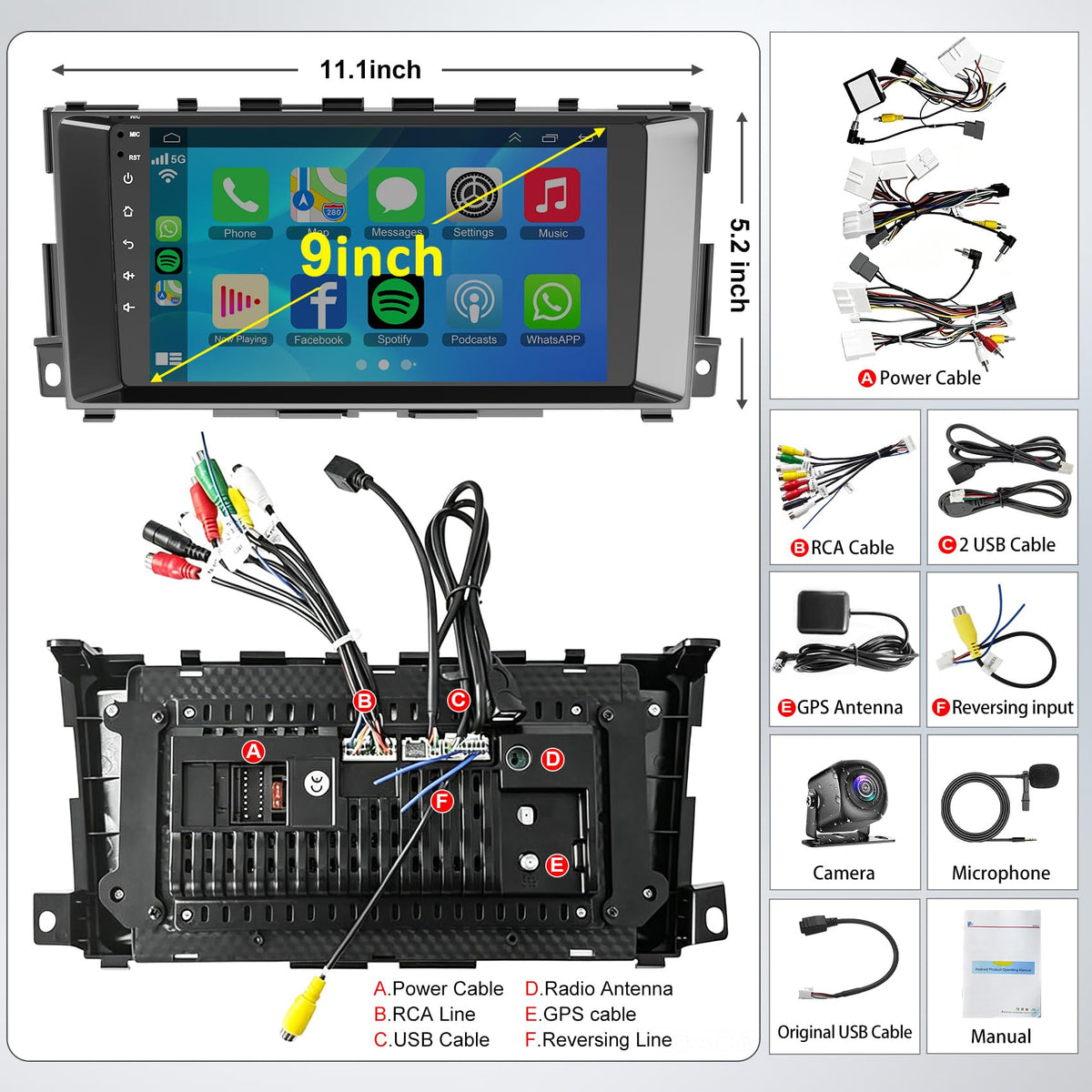 Android 15 Car Radio Stereo for Nissan Altima 2013-2018, 4GB+128GB
