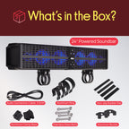 Pyle 24" Powered ATV/UTV Soundbar System - 40 Bluetooth Speakers with Built-in Amplifier, Waterproof and Weatherproof, Wireless BT Streaming and Auxiliary Input, LED Lights