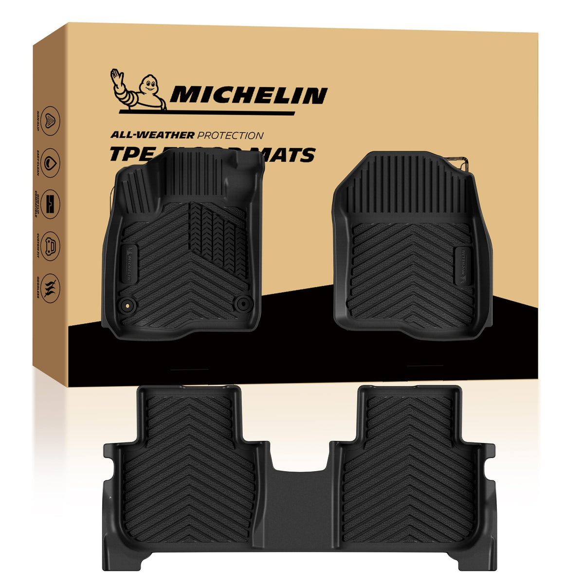 Michelin Vehicle Mats for 2016-2022 Honda Pilot 8-Seat Floor Mats